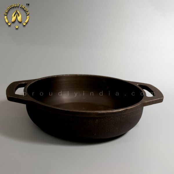 Proudly India Cast Iron Dosa Tawa with Single Steel Handle